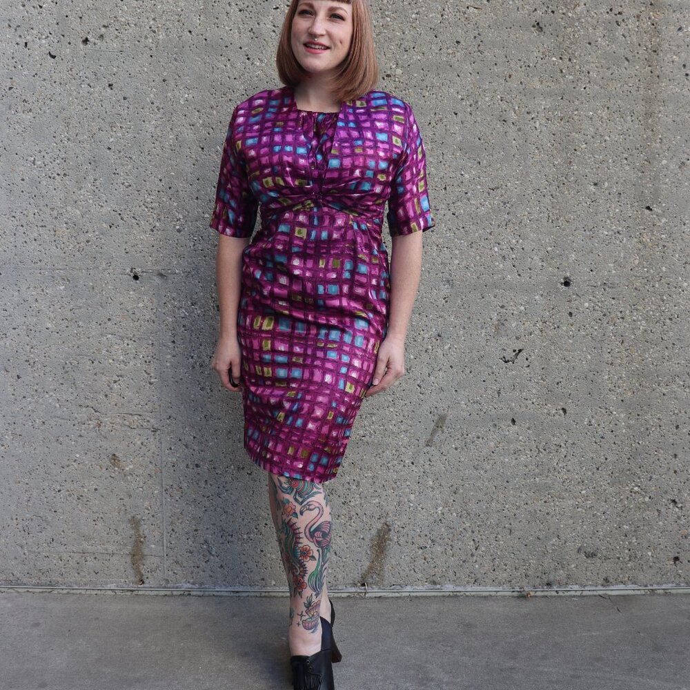 1950s purple dress and matching jacket - Picture 2 of 13